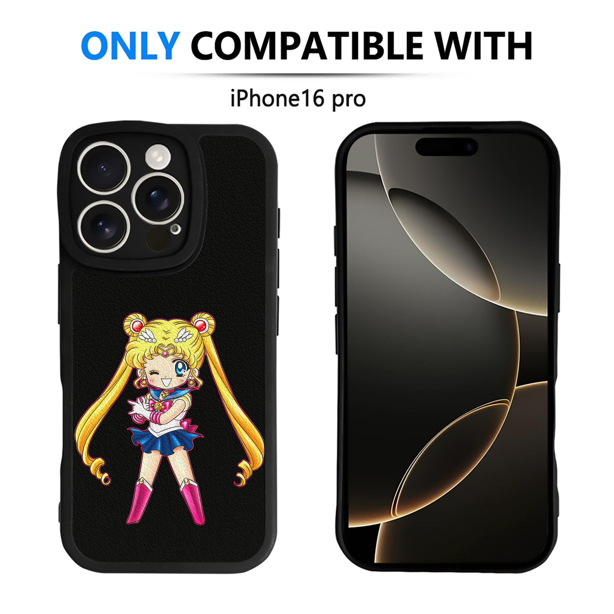 （画像用） 美少女戦士セーラームーン 月野 うさぎ つきの うさぎ Sailor Moon Tsukino Usagi 【iPhone 16シリーズ対応】シリコンスマホケース（レザー調） 材質：シリコン